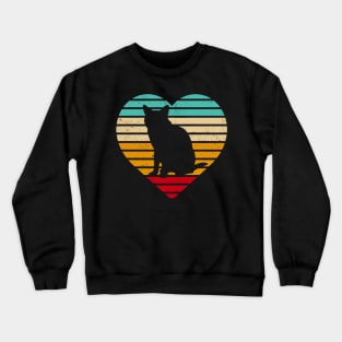 Cat Heart Fun Retro Vintage Funny Cats Crewneck Sweatshirt